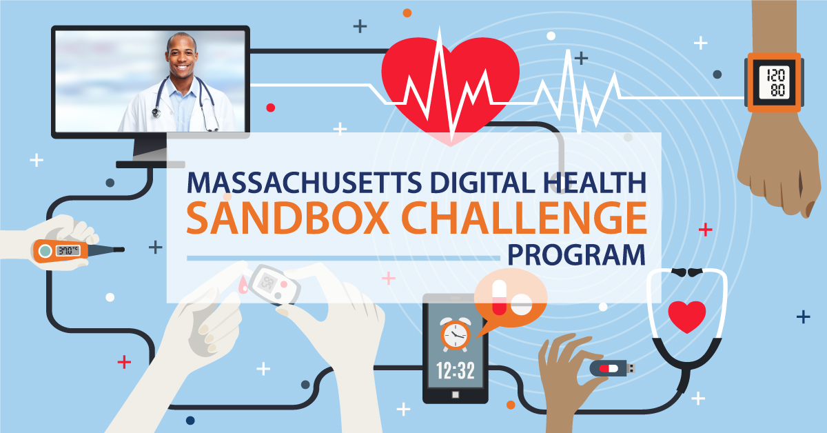 Sandbox Challenge Program banner - graphic of medical icons